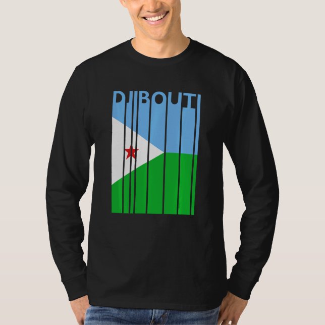 Dschibuti T Shirt Vintag Dschibuti Flaggenhemd Va (Vorderseite)