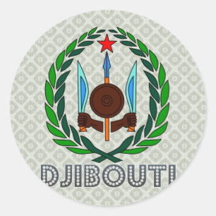 Dschibuti-Wappen Runder Aufkleber