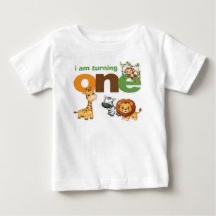 Dschungel 1. Geburtstags-T-Shirt Kleinkind Baby Ki T-shirt