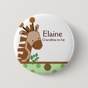 Dschungel-Abenteuer-Giraffe NAMENSSCHILD Button