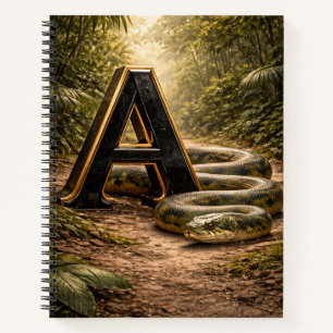 Dschungel Alphabet Buchstabe A Anaconda Gold Pädag Notizbuch