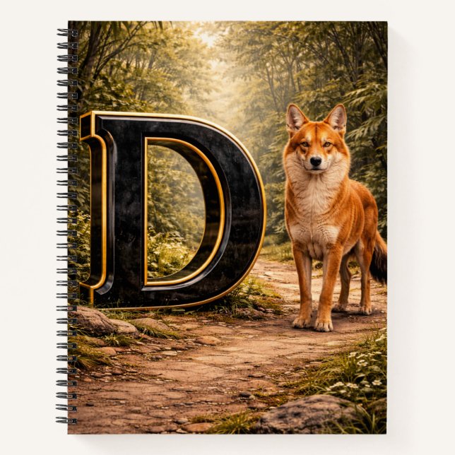 Dschungel Alphabet Buchstabe D Dingo Bildungsheft Notizbuch (Vorderseite)
