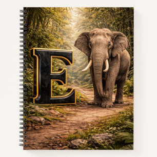 Dschungel Alphabet Buchstabe E Elefant Bildungsnot Notizbuch