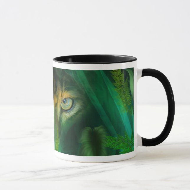 Dschungel-Augen - Jaguar-Kunst-Tasse Tasse (Rechts)