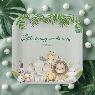 Dschungel Baby Dusche tropische Einladung Pappteller