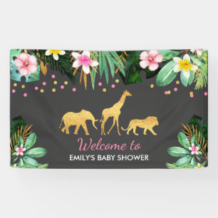 Dschungel-Baby-Duschen-Party-Fahnen-tropische Banner