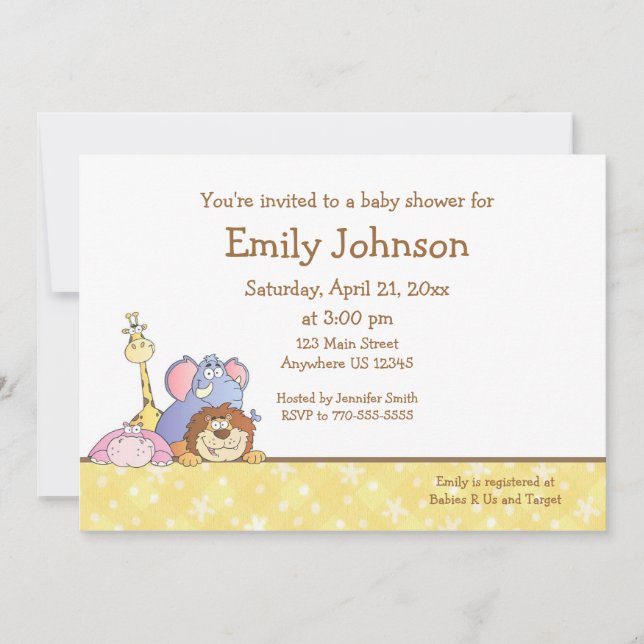 Dschungel-Baby-Entwurf Einladung (Vorderseite)