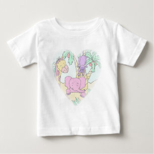 Dschungel-Baby-Herz 2 Baby T-shirt