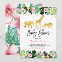 Dschungel-Babyparty-Einladungs-tropische Babyparty