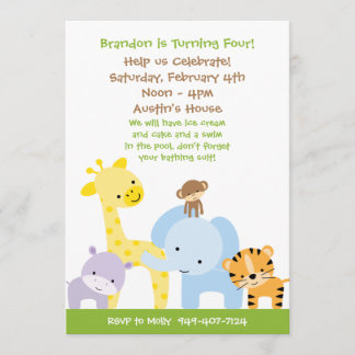 Dschungel-Geburtstags-Party Einladung