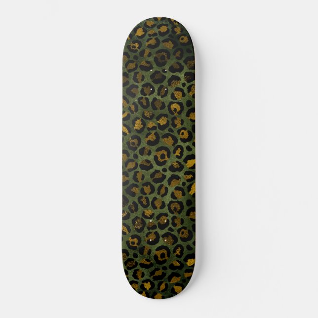 Dschungel-Gelbkäse Leopardenmuster Skateboard (Vorderseite)