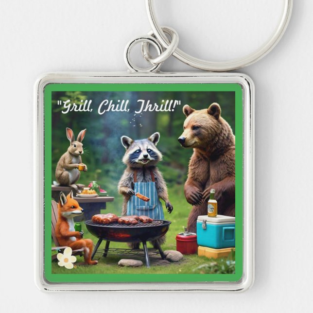 "Dschungel GRILLEN Jam" Schlüsselanhänger (Vorne)