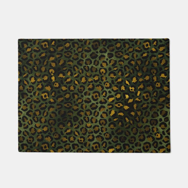 Dschungel Grün Gelb Gepard Leopard Muster Fußmatte (Vorderseite)