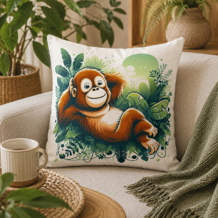 Dschungel-Harmonie: Orang-Utan-inspiriert Kissen