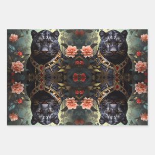 Dschungel King majestätisch Löwe panther & tiger Geschenkpapier Set