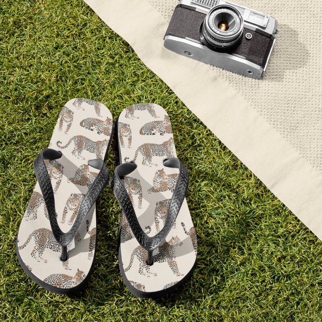 Dschungel-Leopard Wildtier-Muster   Flip Flops (Von Creator hochgeladen)