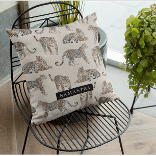 Dschungel Leopard Wildtier Muster Kissen