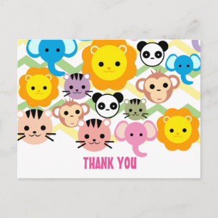 Dschungel, Löwe, Tiger, Elefant, danke Karte