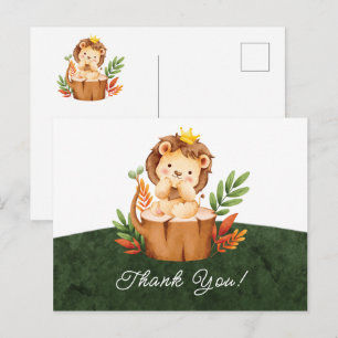 Dschungel-Löwen-Baby-Shower-Dankeskarten-Postkarte Postkarte