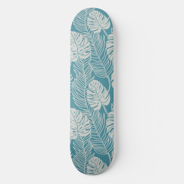 Dschungel Luxus - Monstera und Palme Skateboard (Vorderseite)