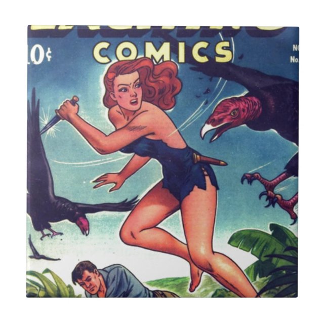 Dschungel-Mädchen und Eigentumswohnung Fliese (Vorderseite)