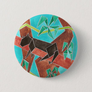 Dschungel Panther Original Abstrakt Kunst Button