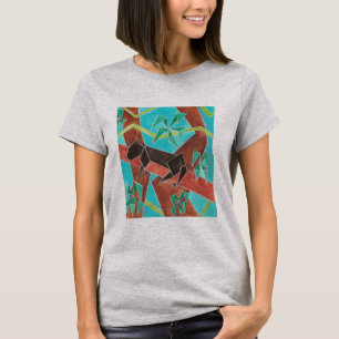 Dschungel Panther Original Abstrakt Kunst T-Shirt