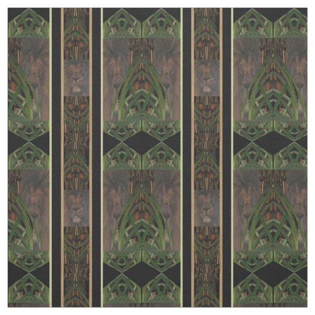 Dschungel-Rhythmus-Löwe-Muster Pima Baumwollgewebe Stoff (Muster)