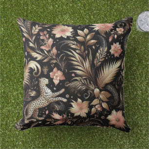 Dschungel Rosa und Schwarzer Leopard Kissen