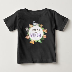Dschungel-Safari 1. Geburtstagsfeier Wilder Eins Baby T-shirt