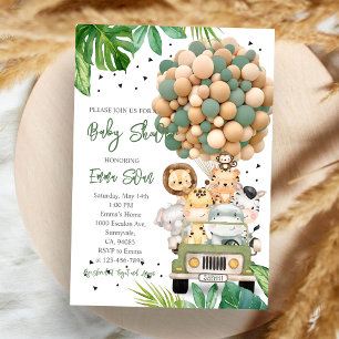 Dschungel-Safari-Baby-Party Einladung