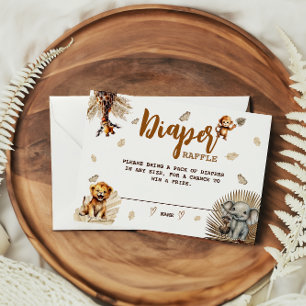 Dschungel-Safari-Baby-Party-Windel-Raffle Begleitkarte