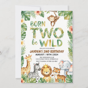 Dschungel-Safari - Born To Be Wild Geburtstagseinl Einladung