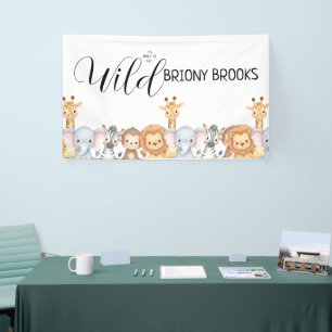 Dschungel-Safari "Es Wird Wild" Baby Shower Banner