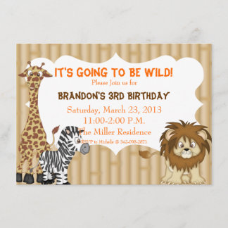 Dschungel-Safari-Geburtstags-Einladung Einladung