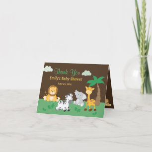 Dschungel-Safari-Junge-Baby-Shower-Dankeskarten Dankeskarte