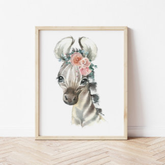Dschungel-Safari-Tier-Kinderzimmer-Kunst, Wasserfa Poster