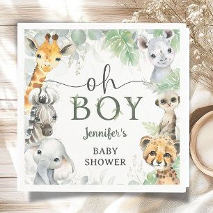 Dschungel-Safari-Tiere Baby Shower Junge Baby Show Serviette