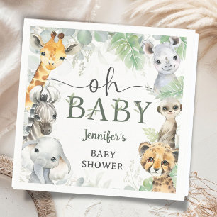 Dschungel-Safari-Tiere Baby Shower Oh Baby Serviette