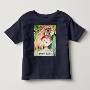 Dschungel Safari Tiere Giraffe Affe Personalisiert Kleinkind T-shirt