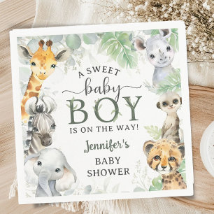 Dschungel-Safari-Tiere Junge Baby-Party Tropisch Serviette