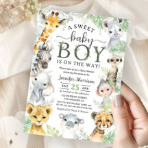 Dschungel-Safari-Tiere Jungen-Baby-Party Tropisch