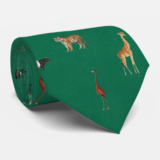 Dschungel-Safari-Tiere Muster Kelly Green Krawatte