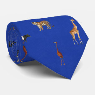 Dschungel-Safari-Tiere Muster Royalblaue Krawatte