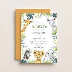 Dschungel-Safari-Tiere Wilde Baby-Party Einladung