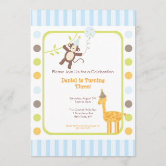 Dschungel-Spaß-Geburtstags-Party Einladung