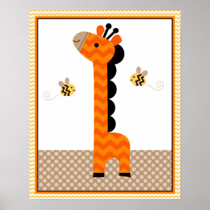 Dschungel-Stack-Giraffen-Babyzimmer-Kunst/Poster Poster