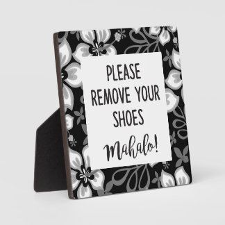Dschungel-Surf in Schwarz - Bitte Schuhe ausziehen Fotoplatte