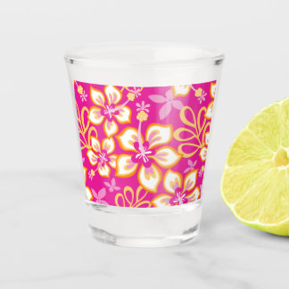 Dschungel-Surf-Muster in heißem Rosa Schnapsglas