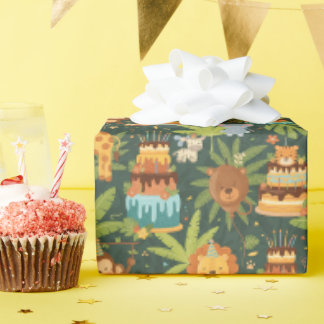 Dschungel-Themen-Geschenkpapier zum Kindergeburtst Geschenkpapier